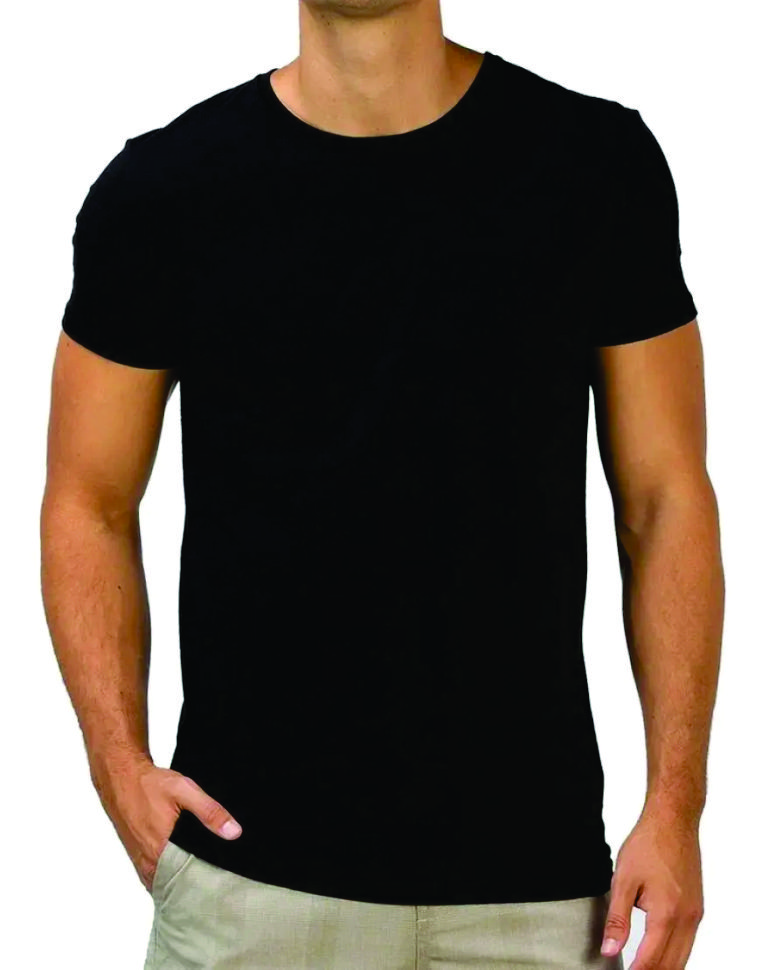 Camiseta de Algodão Penteado Preta