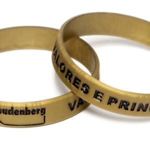 Pulseira de silicone dourada personalizada